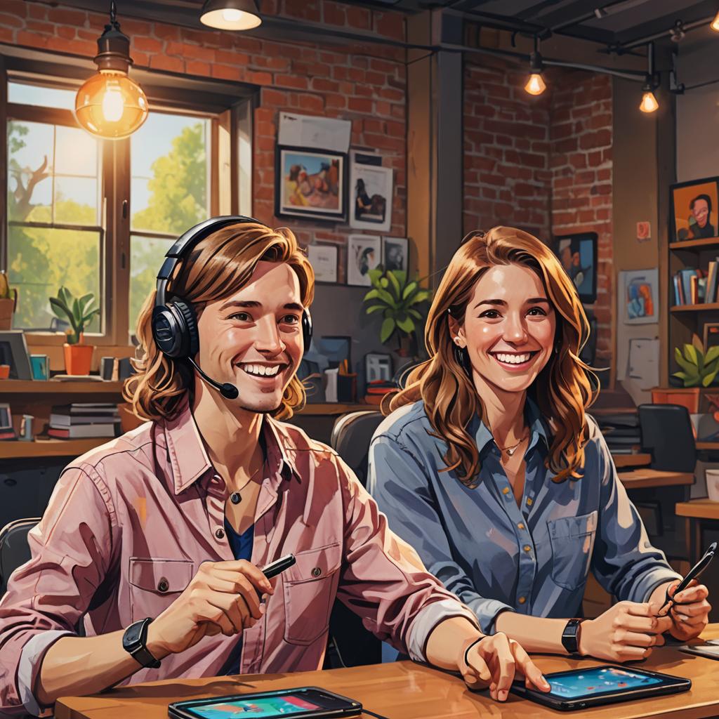 The two AI hosts of NotebookLM - AI image by NightCafé